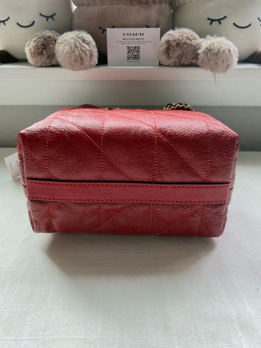 NWT 🍒 Coach Poppy Jade Drawstring Bag With Quilting